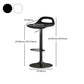 Modern Adjustable Height Swivel Low Back Bar Stools with Metal Base