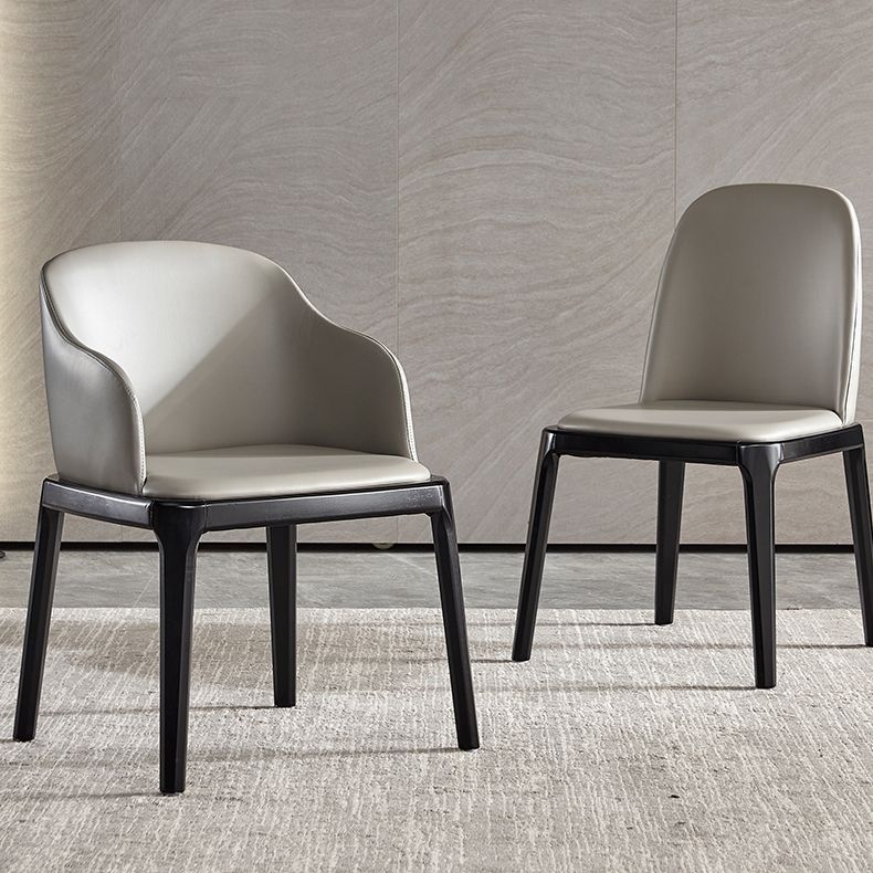 Scandinavian Leather Home Arm Chair Matte Finish Solid Back Dining Chair (Set of 2) Clearhalo ' kitchen&dining_furn' 'Dining Chairs' 'Dining Tables & Seating' 'dining_chair' 'furn' 'furn_dining_chair' 'Furniture' 'furniture_dining_chair' 'Kitchen & Dining Furniture' 'kitchen' 1200x1200_115b1d60-ca03-473d-9837-5e004921ddfd