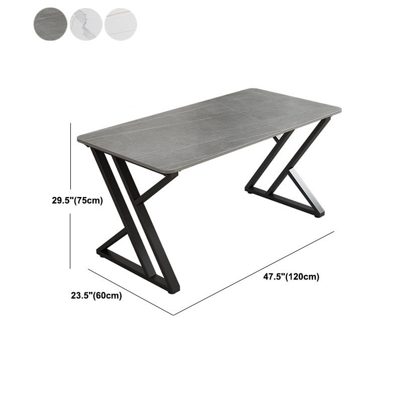 Scrivania rettangolare da ufficio in slitta di altezza da 30 pollici con gambe di ferro per ufficio
