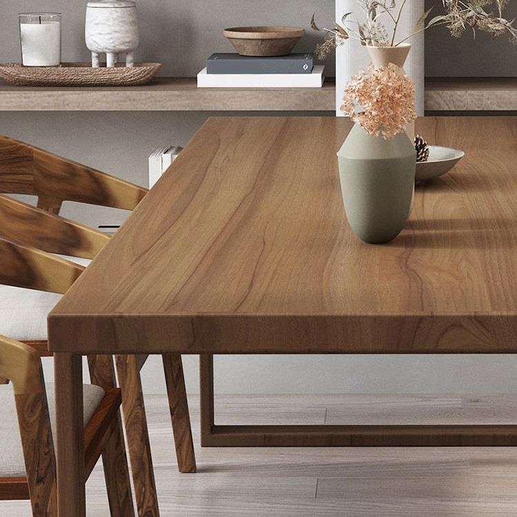 Mid-Century Modern Dining Table Pine Wood Table with Sled Base Clearhalo ' dining_table' 'Dining Tables & Seating' 'Dining Tables' 'furn' 'furn_dining_table' 'Furniture' 'furniture_dining_table' 'Kitchen & Dining Furniture' 'kitchen&dining_furn' 'kitchen' 'kitchen_dining_table' 1200x1200_115cb198-babe-4e08-b882-28396875c11e