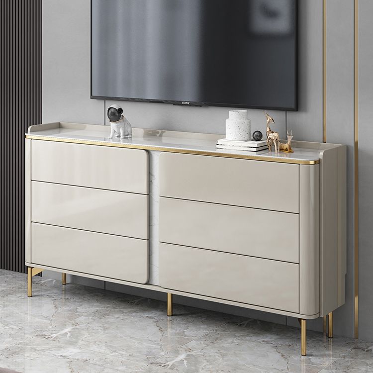 Klassieke glamoureuze ladekast met stenen opbergkast met 6 laden, 11,7 inch breed