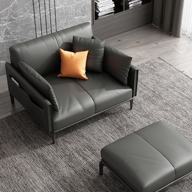 Contemporary Genuine Leather Square Arm Sofa Standard Sofa for Living Room Clearhalo 'furn' 'furn_sofas' 'Furniture' 'furniture_sofas' 'Living Room Furniture' 'Sofa' 'sofas' 1200x1200_115eb6b5-04d0-4606-8020-ba410419fa83