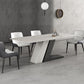 Stone Rectangle Dining Table Contemporary Dining Table with Pedestal Base