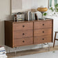Contemporary Rectangle Wood Side Cabinet Soft Close Drawers Storage Cabinet