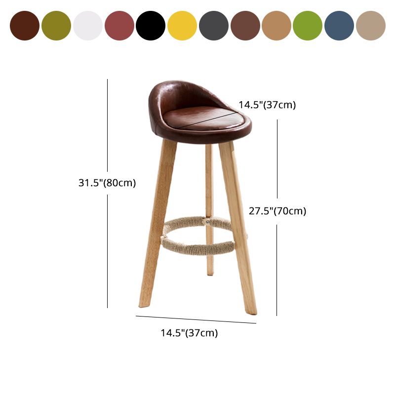 Modern Armless Backrest Counter Stool Wood Kitchen Bar Stool with Pedal Clearhalo 'Bar Furniture' 'Bar Stools' 'bar_stools' 'furn' 'furn_bar_stools' 'furniture_bar_stools' 'Kitchen & Dining Furniture' 'kitchen&dining_furn' 'kitchen' 'kitchen_furn' Furniture' 1200x1200_115f15f0-f61f-4c11-b097-b602454bb675