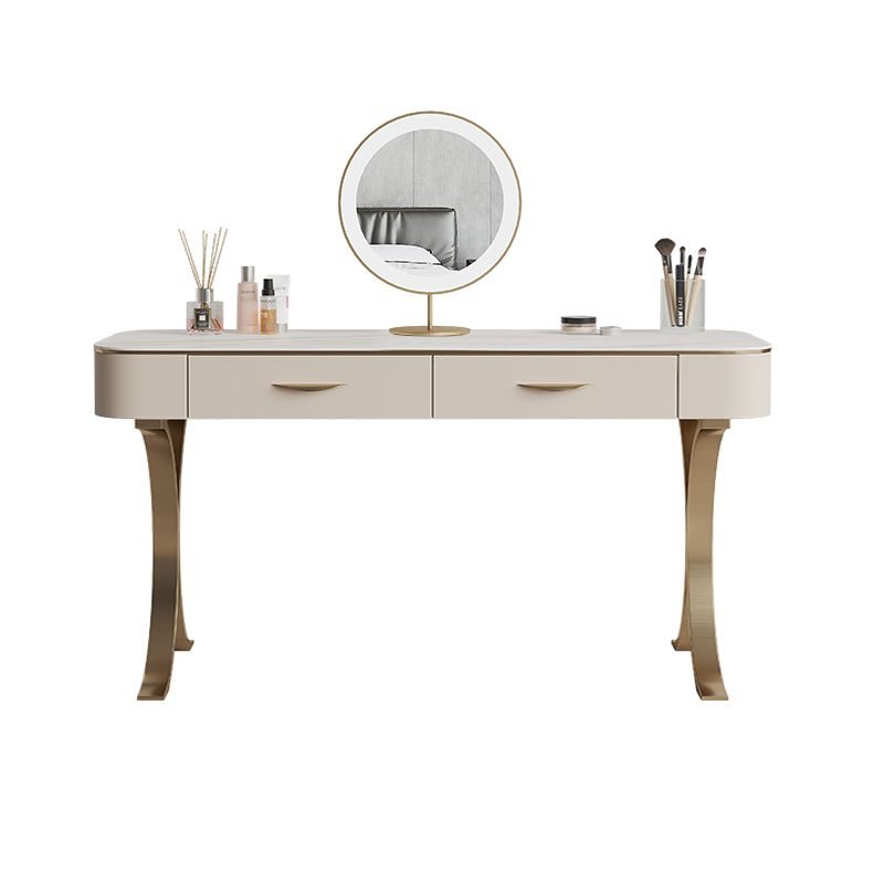 Glam Makeup Vanity Desk Table Stone Top Dressing Table with Drawer