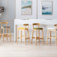 Scandinavian Rubberwood Home Barstool Matte Finish Upholstered Stool Clearhalo 'Bar Furniture' 'Bar Stools' 'bar_stools' 'Furniture' 'furniture_bar_stools' 'Kitchen & Dining Furniture' 1200x1200_1160e8f7-1ced-43ec-8031-e4c500846dd2