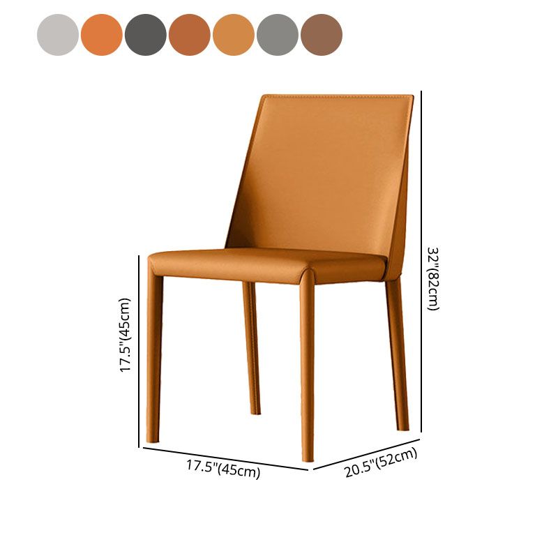 Metal Leather Industrial Dining Side Chairs Dining Room Solid Back Chair (Set of 2) Clearhalo ' kitchen&dining_furn' 'Dining Chairs' 'Dining Tables & Seating' 'dining_chair' 'furn' 'furn_dining_chair' 'Furniture' 'furniture_dining_chair' 'Kitchen & Dining Furniture' 'kitchen' 1200x1200_11627bf6-f919-4db2-852f-4ebab060935d