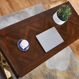 Glam Natural Rectangular Writing Desk Home Office Desk with Metal Legs Clearhalo 'furn' 'furn_office_desk' 'Furniture' 'Office Desks' 'Office Furniture' 'office_desk' 1200x1200_1163432d-2ee4-45c5-b94a-42d0beec1a9a