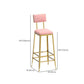 Glam Style Counter Stool Upholstered Bar Stool with Metal Base