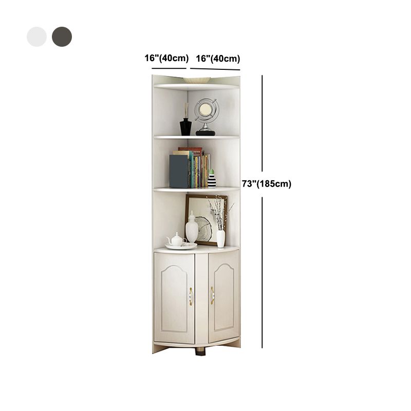 Wooden Modern Accent Cabinet Triangle Storage Cabinet with 2 Doors