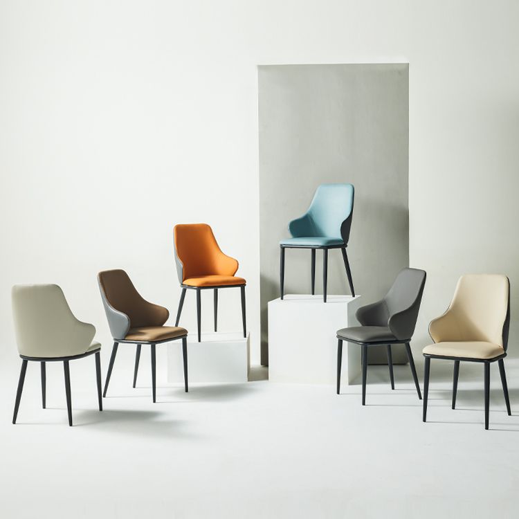 Contemporary Restaurant Leather Armchair Matte Finish Parsons Dining Chair Clearhalo ' kitchen&dining_furn' 'Dining Chairs' 'Dining Tables & Seating' 'dining_chair' 'furn' 'furn_dining_chair' 'Furniture' 'furniture_dining_chair' 'Kitchen & Dining Furniture' 'kitchen' 1200x1200_116585a8-ae16-4747-ac68-af84b2dcd965