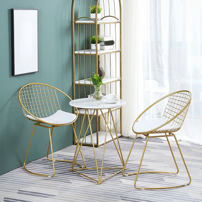 Modern Round Dining Set with Metal Chairs 1/3 Pieces Stone Top Dinette Set for Kitchen Clearhalo 'Dining Room Sets' 'Dining Tables & Seating' 'dining_room_set' 'furn' 'furn_dining_room_set' 'Furniture' 'Kitchen & Dining Furniture' 1200x1200_11667a20-176f-486d-bfc8-7b686c94a51c