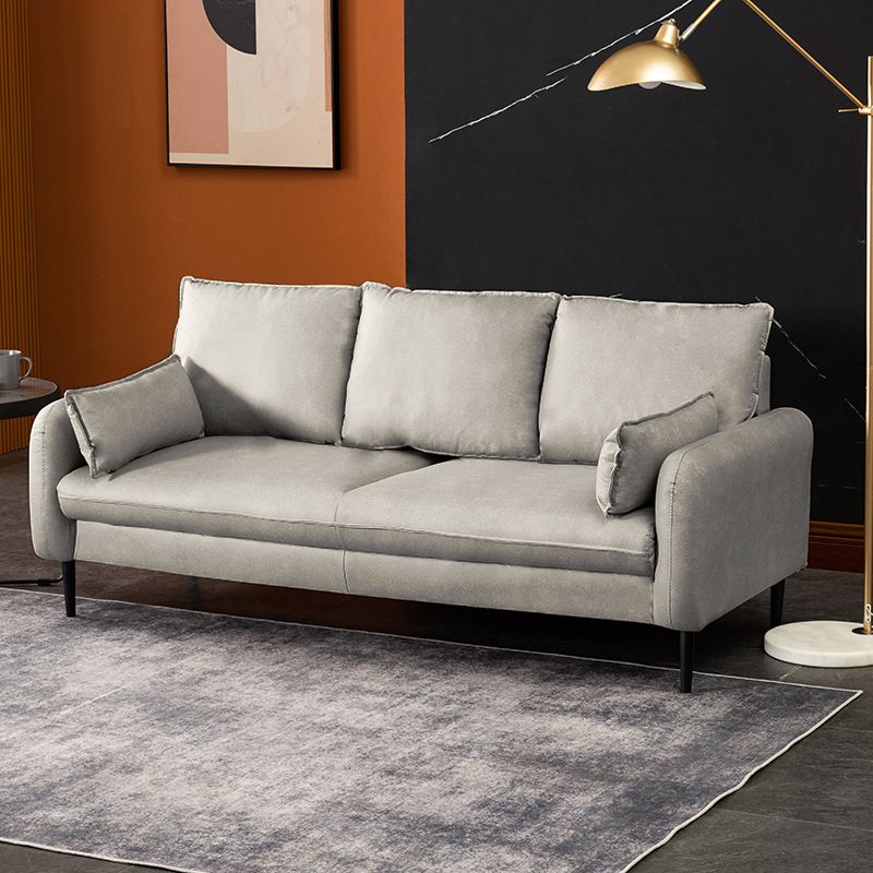 Contemporary Pillow Back Couch Square Arm Leather Sofa for Living Room Clearhalo 'furn' 'furn_sofas' 'Furniture' 'furniture_sofas' 'Living Room Furniture' 'Sofa' 'sofas' 1200x1200_11678fde-ba8e-4d85-a015-b710a6dfebab