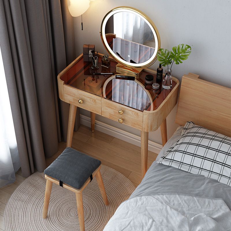 Modern Drawers Dressing Table Solid Wood Dresser Mirrored Vanity Set Clearhalo 'Bedroom Furniture' 'furn' 'furn_makeup_vanities' 'Furniture' 'Makeup Vanities' 'makeup_vanities' 1200x1200_11692755-216a-42fc-9ac6-62d0966d32b9