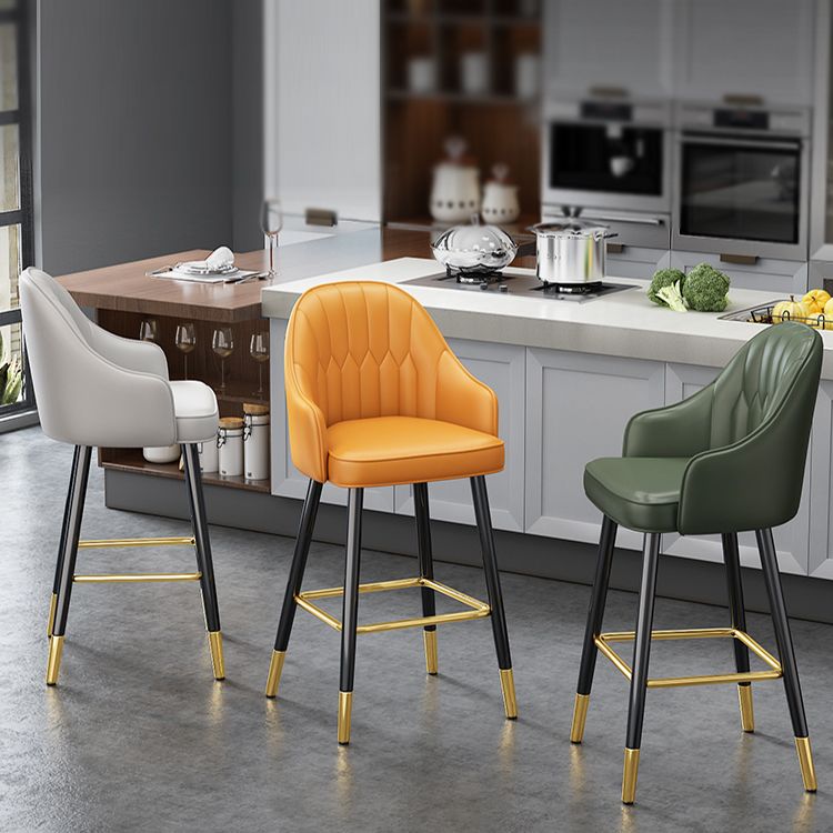 Scandinavian Style Armed Low Back Stools for Home Leather Counter Stool Clearhalo 'Bar Furniture' 'Bar Stools' 'bar_stools' 'furn' 'furn_bar_stools' 'Furniture' 'furniture_bar_stools' 'Kitchen & Dining Furniture' 1200x1200_116a78e3-0a0f-4d07-848b-cf92de9d92e8