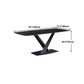 Industrial Black Table for Restaurant Rectangle Dining Table with Pedestal Base Clearhalo 'Dining Tables & Seating' 'Dining Tables' 'dining_table' 'furn' 'furn_dining_table' 'Furniture' 'furniture_dining_table' 'Kitchen & Dining Furniture' 'kitchen' 'kitchen_dining_table' 1200x1200_116a8325-f4ed-4f4a-813b-f1e6fc6aba91