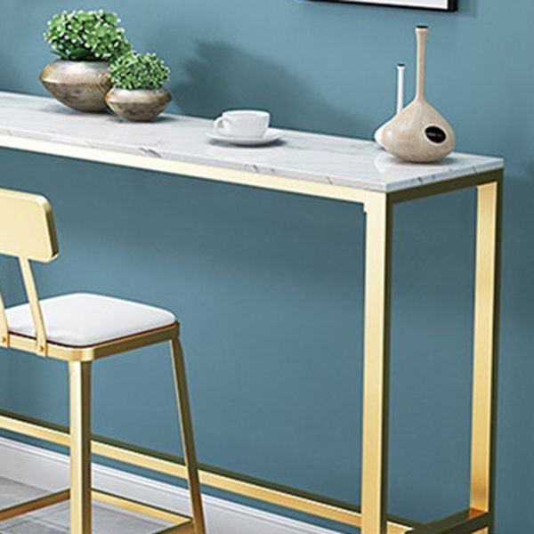 Juego de mesa de bar Glam de 1/2/3 piezas, mesa de bar rectangular con taburetes altos de metal