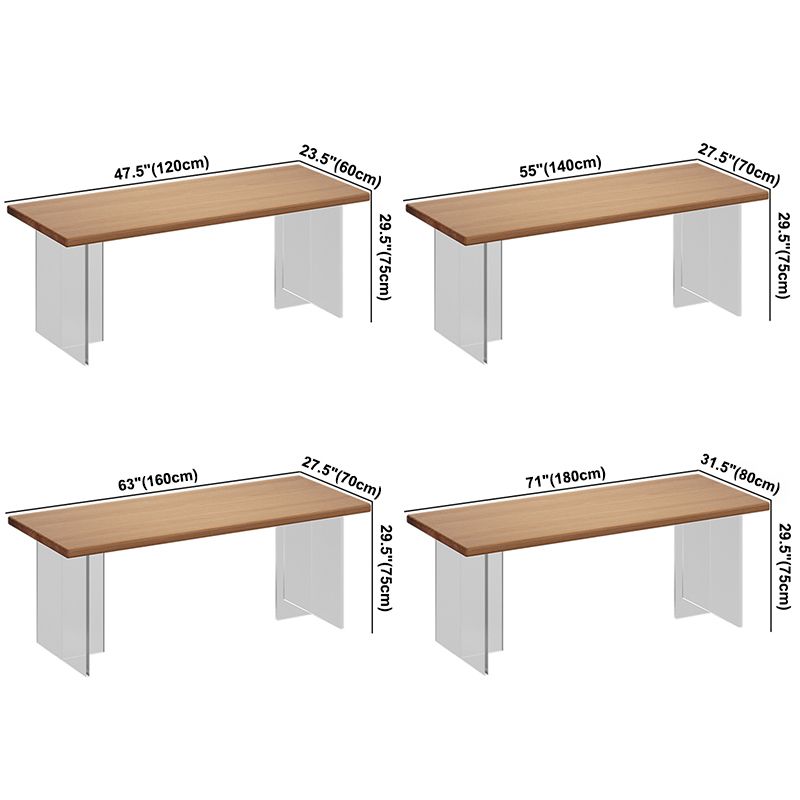 Minimalist Khaki Solid Wood Dining Table Rectangle Shape Dining Table with Double Pedestal Bases Clearhalo ' dining_table' 'Dining Tables & Seating' 'Dining Tables' 'furn' 'furn_dining_table' 'Furniture' 'furniture_dining_table' 'Kitchen & Dining Furniture' 'kitchen&dining_furn' 'kitchen' 'kitchen_dining_table' 1200x1200_116aca95-613d-4d7f-a364-8f83dc7b4f84