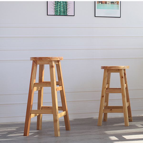 Modern Armless Backless Counter Stool Wood Cafe Bar Stool with Wooden Seat, 1 Piece Clearhalo 'Bar Furniture' 'Bar Stools' 'bar_stools' 'furn' 'furn_bar_stools' 'furniture_bar_stools' 'Kitchen & Dining Furniture' 'kitchen&dining_furn' 'kitchen' 'kitchen_furn' Furniture' 1200x1200_116b137a-ec90-4bd8-abec-ac5181137508