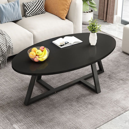 Glass Open Shelf Cocktail Table Oval Minimalist Modern Coffee Table Clearhalo 'Coffee & Accent Tables' 'Coffee Tables' 'coffee_tables' 'furn' 'furn_coffee_tables' 'Furniture' 'Living Room Furniture' 1200x1200_116d9362-3445-4f5f-b303-3cd4beb717ec