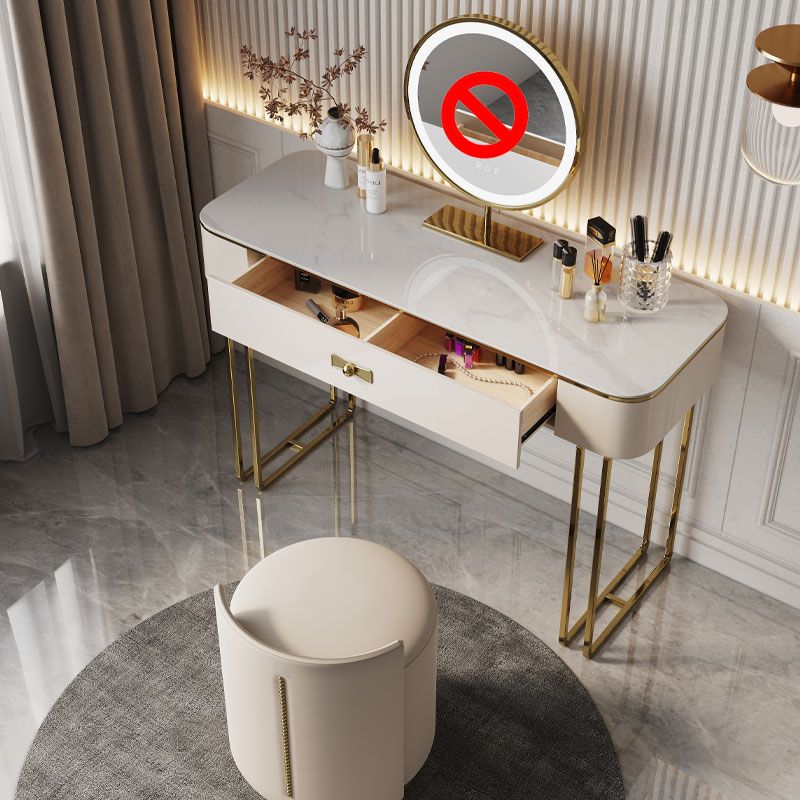 Glama-Waschtisch Set Beige Make-up Eitelkeit mit Schubladen