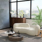 Contemporary Fabric Curved Sofa Tight Back Tuxedo Arm Seating