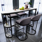 Modern Bar Table Set 1/3/5 Pieces Rectangle Stone Counter Table with Stools for Kitchen Clearhalo 'Bar Furniture' 'furn' 'furn_home_bar_bar_sets' 'Furniture' 'Home Bars & Bar Sets' 'home_bar_bar_sets' 'Kitchen & Dining Furniture' 1200x1200_1170d1c3-60c7-47d5-bfd6-bd2b933edd93
