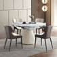 Glam 1/3/4/5/7 Pieces Dinette Set with Sintered Stone Top PU Leather Dining Table Set Clearhalo 'Dining Room Sets' 'Dining Tables & Seating' 'dining_room_set' 'furn' 'furn_dining_room_set' 'Furniture' 'furniture_dining_room_set' 'Kitchen & Dining Furniture' 1200x1200_1170da76-d564-40c6-bd4f-eb5540f18d2b