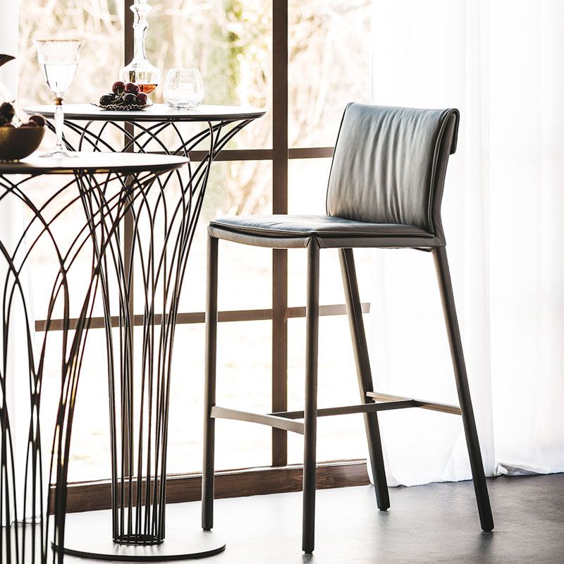 Modern Style Metal Bar Stool Footrest Counter Stool for Restaurant