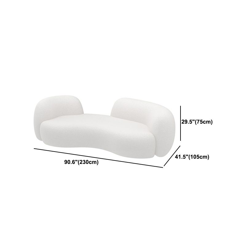Contemporary Tuxedo Arm Sofa White Tight Back Seating for Living Room