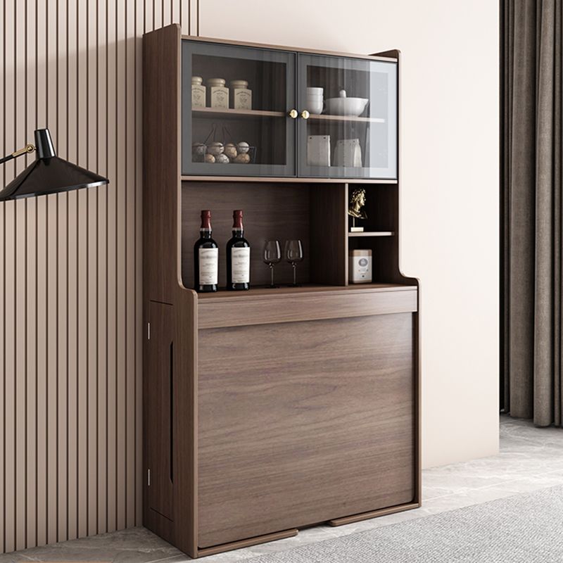 Modern Rectangle Folding Wood Dining Table for Small Space with Storage Clearhalo 'Dining Tables & Seating' 'Dining Tables' 'dining_table' 'furn' 'furn_dining_table' 'Furniture' 'Kitchen & Dining Furniture' 1200x1200_1172b375-7f29-4331-9b86-04864bec0edd