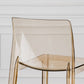 Contemporary Plastic Transparent Backrest Counter High Stool with 4 Legs