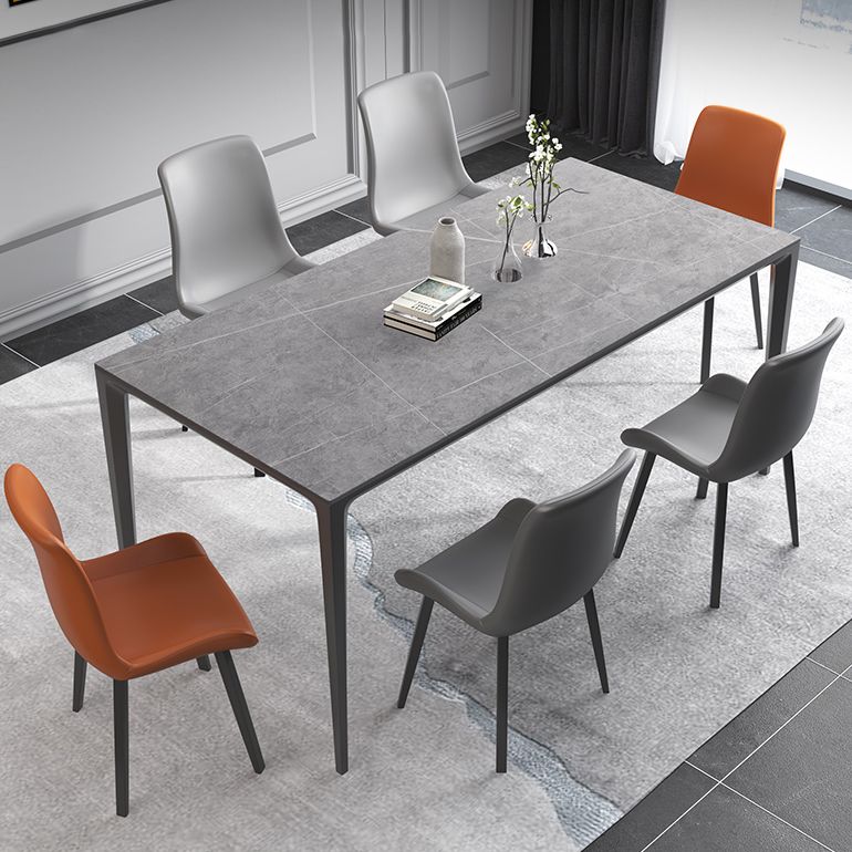 Minimalist Rectangle Shape Dining Table Standard Sintered Stone Top Dining Table for Kitchen Clearhalo ' dining_table' 'Dining Tables & Seating' 'Dining Tables' 'furn' 'furn_dining_table' 'Furniture' 'furniture_dining_table' 'Kitchen & Dining Furniture' 'kitchen&dining_furn' 'kitchen' 'kitchen_dining_table' 1200x1200_1173a3a2-6a8d-4b38-92d4-d88133b2a29c