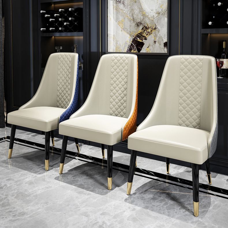 Parsons Armless Dining Chairs Glam Side Chair Set for Dining Room