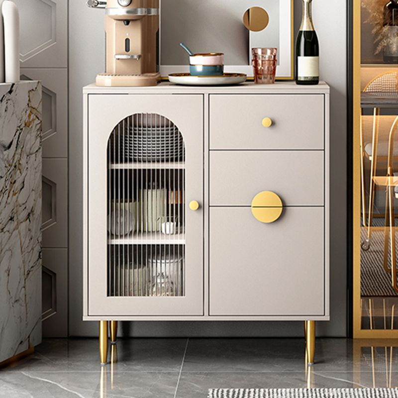 Armario de puertas de vidrio de buffet de aparador moderno con luces LED