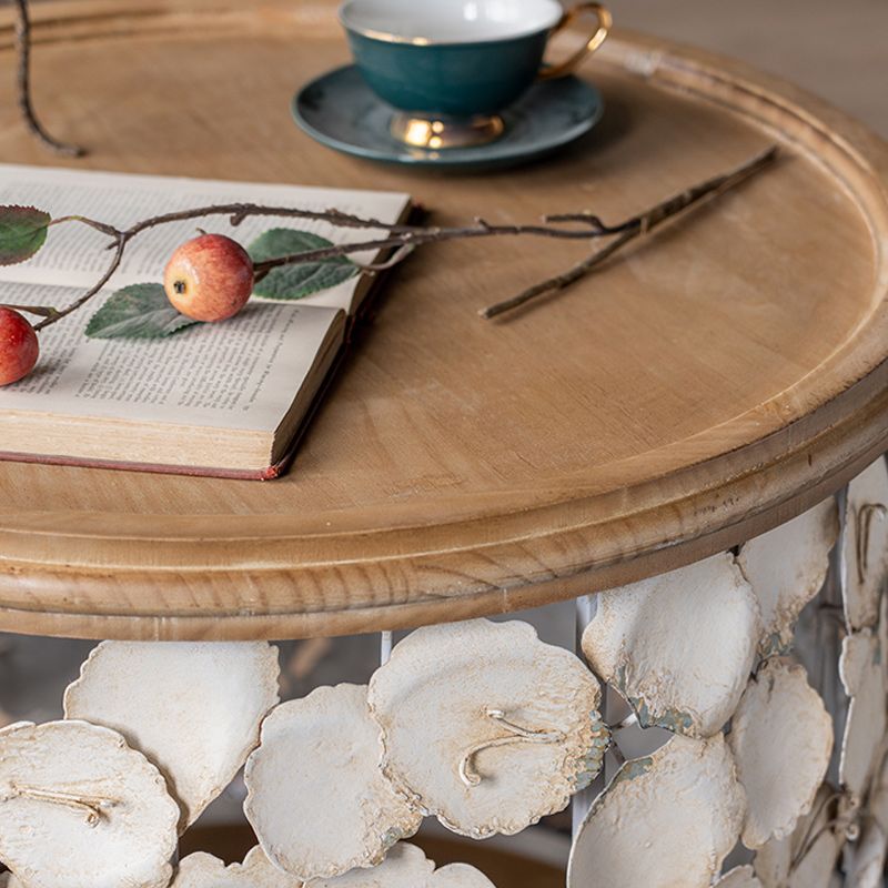 Drum Shaped Coffee Table French Country Distressed Wood Cocktail Table Clearhalo 'Coffee & Accent Tables' 'Coffee Tables' 'coffee_tables' 'furn' 'furn_coffee_tables' 'Furniture' 'Living Room Furniture' 1200x1200_1174e27c-ef83-49cf-bcb2-7a23f64b8fc2