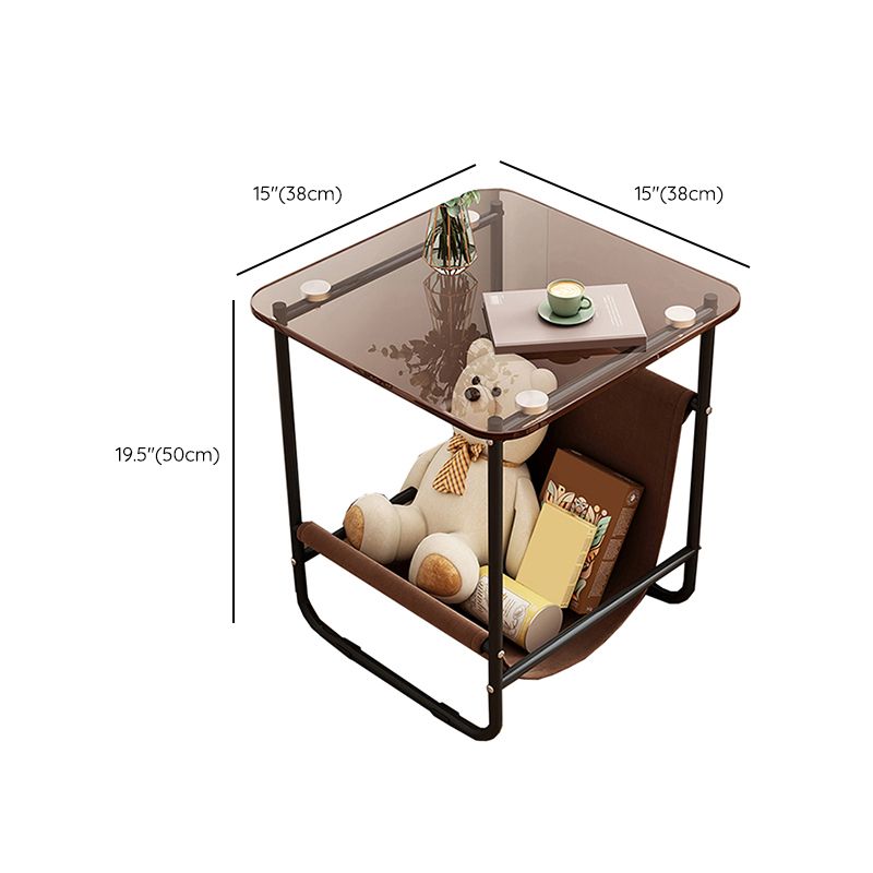 Glam Metal Side Table with Shelves Geometric Stone Top Accent Side Table Clearhalo 'Coffee & Accent Tables' 'End & Side Tables' 'end_side_tables' 'furn' 'furn_end_side_tables' 'Furniture' 'Living Room Furniture' 1200x1200_1175c9df-cfa9-410d-831e-7430269b0dc9