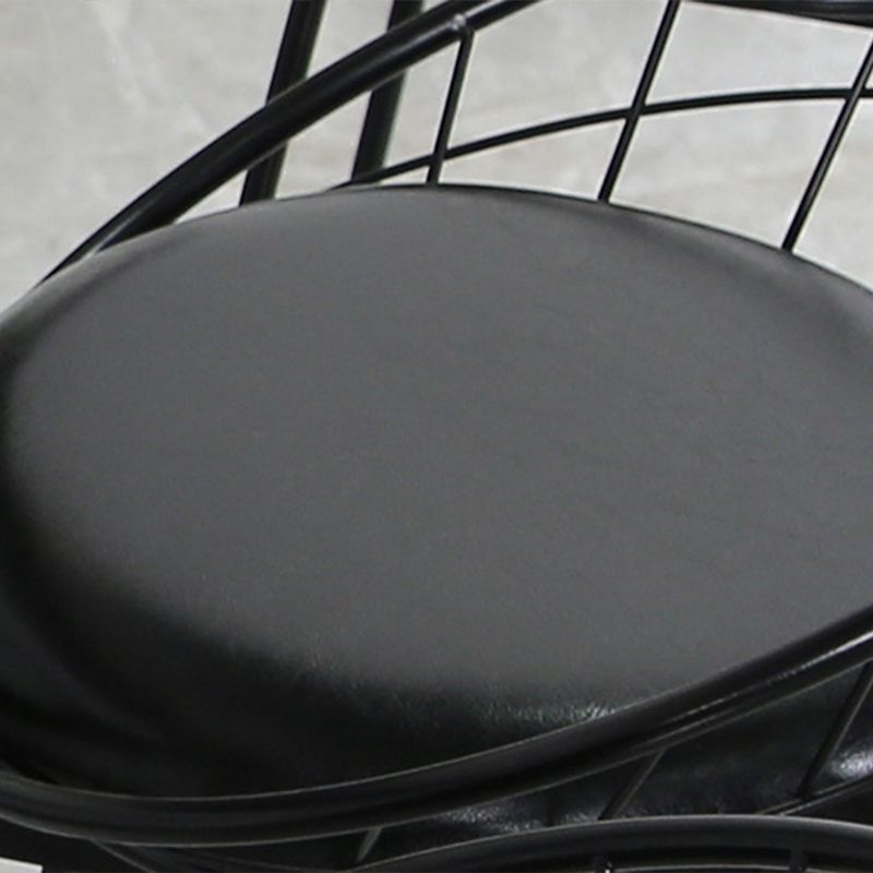 Contemporary Faux Leather Counter Stool Bar Height Bar Stool with Metal Legs