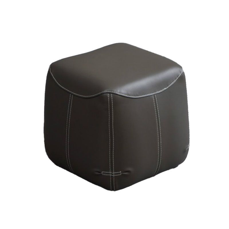 Mid-Century Modern Ottoman Genuine Leather Upholstered Solid Color Square Ottoman Clearhalo 'furn' 'furn_ottomans_poufs' 'Furniture' 'Living Room Furniture' 'Ottomans & Poufs' 'ottomans_poufs' 1200x1200_11761499-034c-4bec-96d4-5baf5897edd0