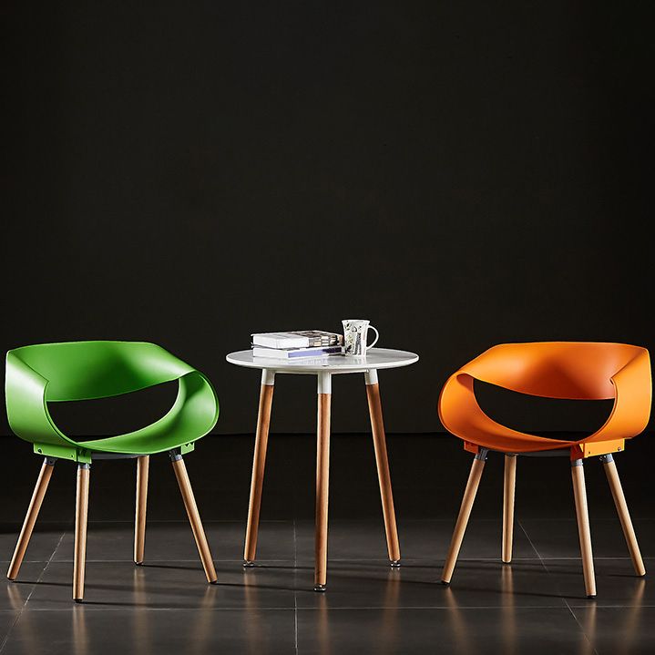 Scandinavian Armless Dining Chairs Side Dining Chairs with Wood Legs (Set of 4) Clearhalo ' kitchen&dining_furn' 'Dining Chairs' 'Dining Tables & Seating' 'dining_chair' 'furn' 'furn_dining_chair' 'Furniture' 'furniture_dining_chair' 'Kitchen & Dining Furniture' 'kitchen' 1200x1200_1177df63-d661-48cb-9588-9e09b3a545b3