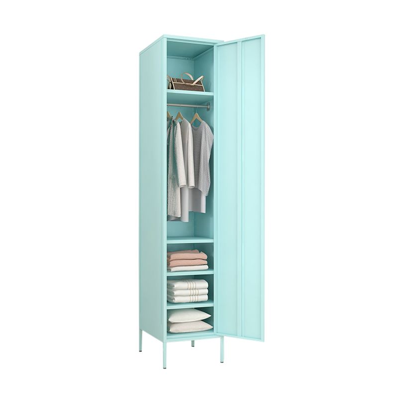 Metallic Finish Cabinet with Legs Contemporary Metal Wardrobe for Home Clearhalo 'Armoires & Wardrobes' 'armoires_wardrobes' 'Bedroom Furniture' 'furn' 'furn_armoires_wardrobes' 'Furniture' 1200x1200_11786260-3aa4-497b-b767-39c9378537a4