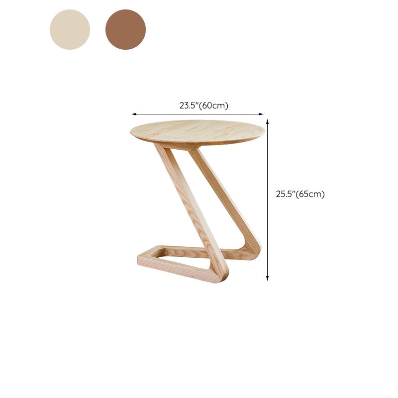 ソリッドウッドアブストラクトテーブルラウンドスカンジナビアリビングルームエンドテーブル