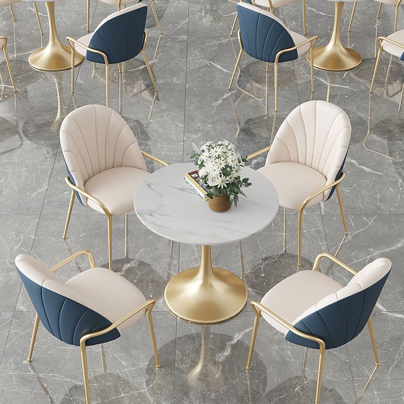 Metal Dining Arm Chair Glam Faux Leather Dining Room Chairs for Home Use Clearhalo 'Dining Chairs' 'Dining Tables & Seating' 'dining_chair' 'furn' 'furn_dining_chair' 'Furniture' 'Kitchen & Dining Furniture' 1200x1200_1179ccc8-6f0a-4abb-bdc3-06863cb0084d
