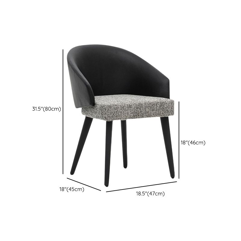 Chaise de salle à manger industrielle à la maison chaise à manger en bois en jambes noires