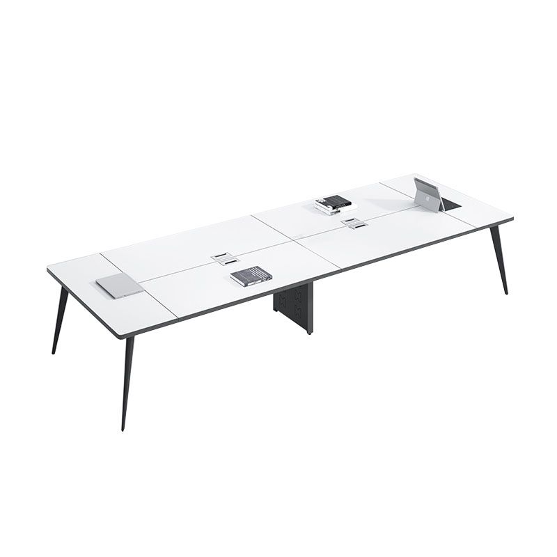 Escritorio de escritura de madera curva de estilo industrial parsons de la base de trabajo para la oficina