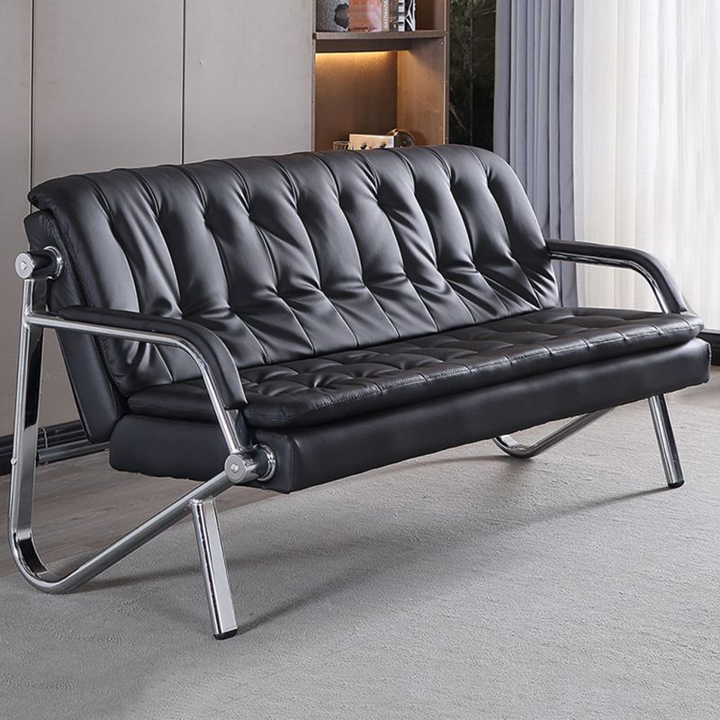 Stainless Steel Classic Industrial Tufted Split-Back Sofa 35.43"High Tuxedo Arm Sofa Clearhalo 'furn' 'furn_sofas' 'Furniture' 'furniture_sofas' 'kitchen' 'kitchen_sofas' 'Living Room Furniture' 'Sofa' 'sofas' 1200x1200_117c596b-99c0-4947-9a1a-2fe27c4591e7