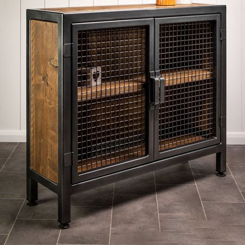 Industrial Cabinet Distressed Wood With Doors Bar Pulls Rectangle Accent Cabinet Clearhalo 'Cabinets & Chests' 'cabinets_chests' 'furn' 'furn_cabinets_chests' 'Furniture' 'Living Room Furniture' 1200x1200_117ce77f-bcf5-4866-824f-21e2b6e007b8