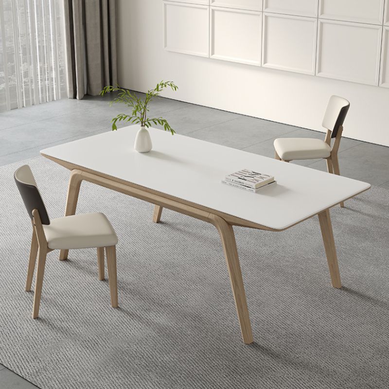 4フィートの白い石の上部長方形の現代的なダイニングテーブル