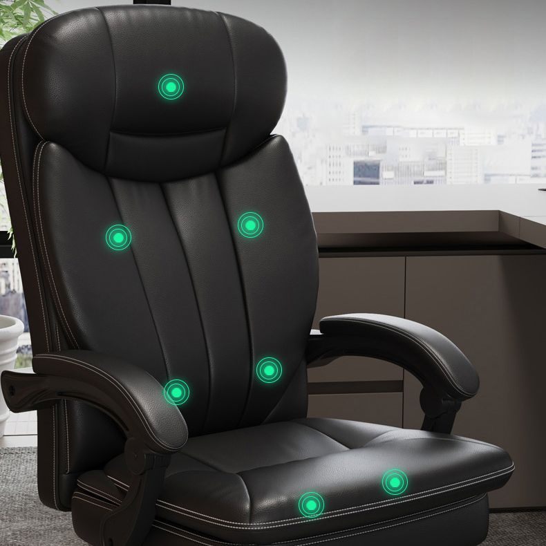 Silla giratoria de cuero moderna altura de asiento ajustable silla de oficina con ruedas